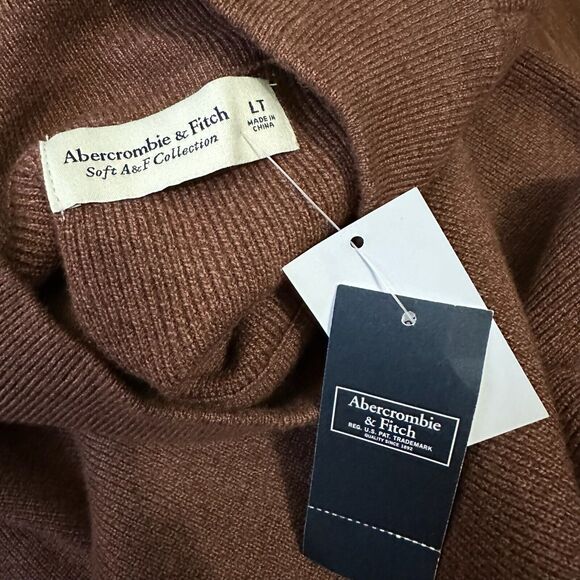 ABERCROMBIE & FITCH Sweater Dress Brown Knit LS Mock Neck NWT - Picture 6 of 9